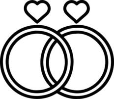 Two rings with hearts on them vector