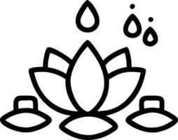A black and white drawing of a lotus flower with water drops vector
