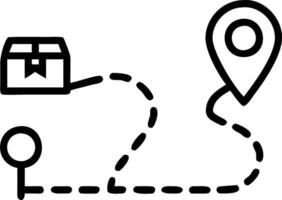A map with a pin and a box vector