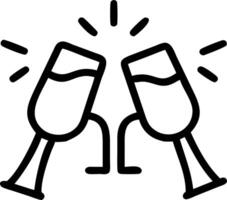 Two glasses of champagne are toasting each other vector