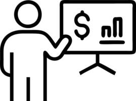 A man is giving a presentation on a screen vector