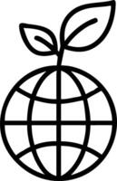 A globe with a leaf on it and a plant vector