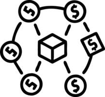 A circle with money and dollar signs in it vector