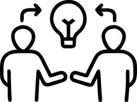 Two people are holding hands and one is holding an idea light bulb vector
