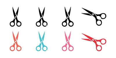 Set of Scissors icons on white background vector