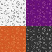 set of seamless patterns with Baby rocking horse. Wooden toy for children in kindergarten. Ornament for decoration and printing on fabric. Design element. image vector