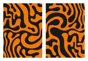abstract background with stripes of tiger skin. Dark stripes of tiger on orange background. A4 3D template for cover or calendar. image vector