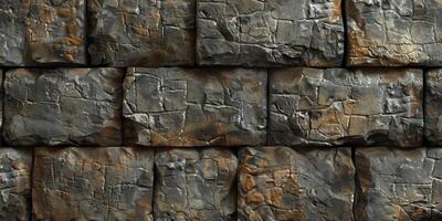 A stone wall with many different textures photo