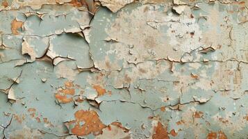 Old peeling paint on a wall photo