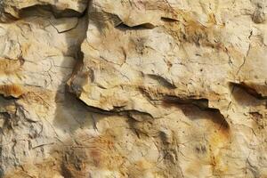 A close up of a rock wall with a face on it photo