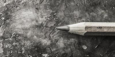 A pencil is sitting on a black and white background photo