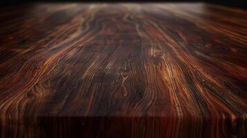 A table with a dark wood surface photo