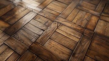 A wooden floor with a parquet pattern photo