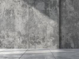 An empty room with concrete walls and a floor photo