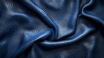 A close up of a blue leather fabric photo