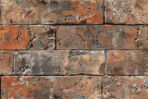 A brick wall with many different colors and textures photo
