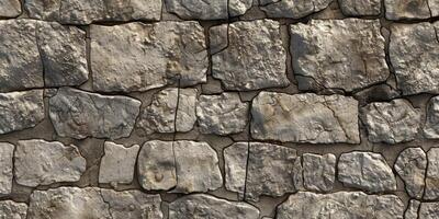 A stone wall with many different shapes photo