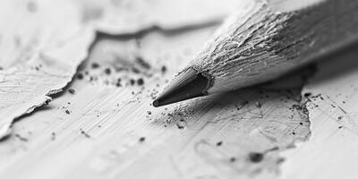 A close up of a pencil on a piece of paper photo