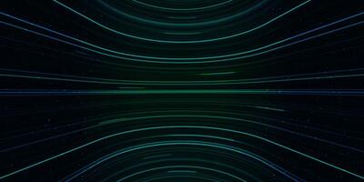 Technology digital futuristic concept glowing green color lines with lighting effect vector