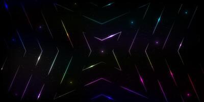 Colorful shape patterns creating a vibrant cosmic background in a dark space design, outer space concept vector