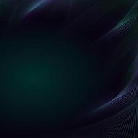 Abstract glowing wave lines on dark green background. Dynamic wave pattern vector