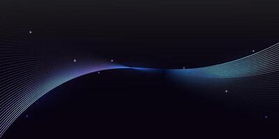 Abstract glowing wave lines on dark background. Dynamic wave pattern. Modern wavy lines and Futuristic technology vector