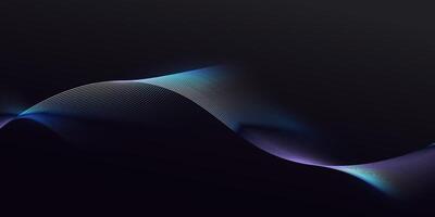 Abstract glowing wave lines on dark background. Dynamic wave pattern. Modern wavy lines and Futuristic technology concept vector