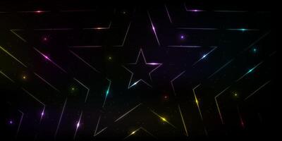 Colorful star patterns creating a vibrant cosmic background in a dark space design, outer space concept vector