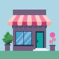 Modern store front View vector