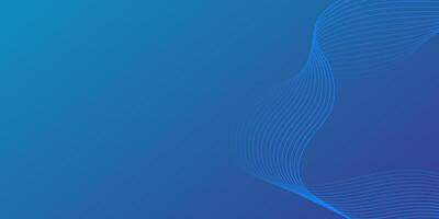 Abstract curved lines blue business background. Technology blue background with flowing smooth wave line. Gradient lines tech data digital design for presentation, website, banner, ads, posters. vector