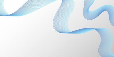 Abstract blue motion line waves on a light grey background. Dynamic smooth digital technology backdrop. Future smoke wavy line design for brochure, ads, website, banner, presentation vector