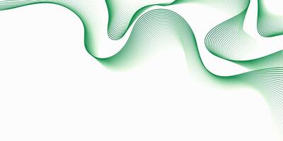 Elegant green motion flowing lines backdrop. Smooth green thin lines waves modern design vector