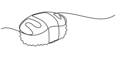 Continuous Line Drawing of Sushi Icon Hand Drawn Symbol Illustration vector
