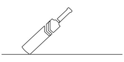 cricket bat continuous one line drawing vector