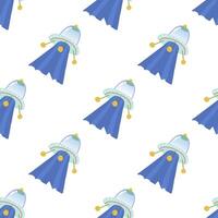 Seamless pattern with colored flying saucers. illustration. vector