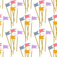 Cute seamless pattern with colorful flags. illustration. vector