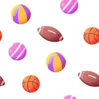 Seamless pattern with basket and rugby ball vector