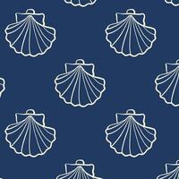 Seamless pattern with Various Seashells.Summer, vacation, ocean, beach concept. Design elements for trendy prints, background, wrapping paper vector
