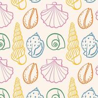 Seamless pattern with Seashells.Summer, vacation, ocean, beach concept. Design elements for trendy prints, label, background, wrapping paper vector