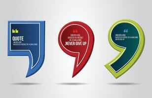 Quotes banner design social media post media template.Empty speech dialog text box. vector