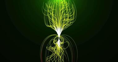 A growing plant in the form of wriggling colored lines. Abstract animation. 3 video