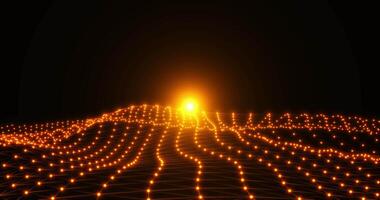 Waving interweaving of dots and lines, a network. Abstract animation. 12 video