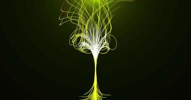 A growing plant in the form of wriggling colored lines. Abstract animation. 2 video