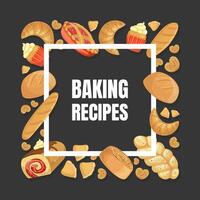 Baking Recipes Banner Template, Culinary, Class, School Design Element Illustration vector