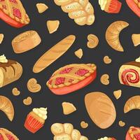 Baking Products Seamless Pattern, Fresh Baked Goods Design Element Can Be Used for Website, Cooking Book, Restaurant Menu, Wrapping Paper Illustration vector