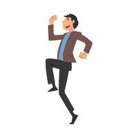 Happy Successful Business Man Character Running to Finish Illustration vector