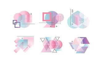 Collection of Abstract Badges of Various Geometric Shapes Illustration vector