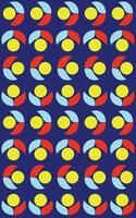 a blue and yellow bauhuse pattern with circles and circles vector
