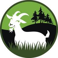 goat circle logo design vector