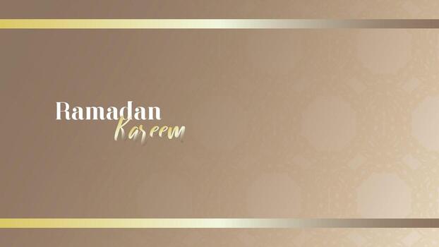 Elegant Ramadan greeting design with central text. Ramadan Kareem written in a mix of serif and script fonts. Soft gradient beige background for a warm, inviting feel. sophisticated and festive. vector